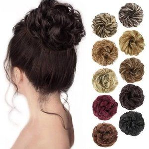 Messy Hair Bun Hair Scrunchies Extension Dark Brown Hair New